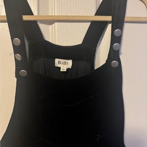 BiBi Elegant Black Velvet Dungarees